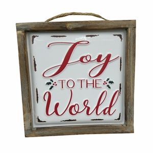 Holiday - Joy to the World Enamel Wood Frame Sign Holiday - Joy to the World Enamel Wood Frame Sign